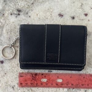 Coach Black Leather Wallet with Chain